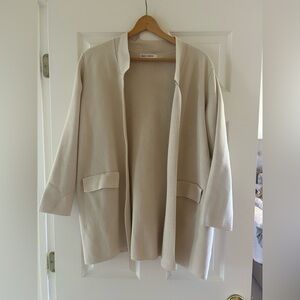 Beige Open Front Coat